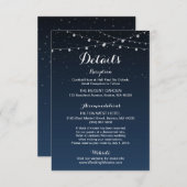 Starry Night Rustic Wedding Details Card Begleitkarte (Vorne/Hinten)