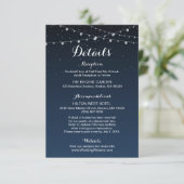 Starry Night Rustic Wedding Details Card Begleitkarte (Stehend Vorderseite)