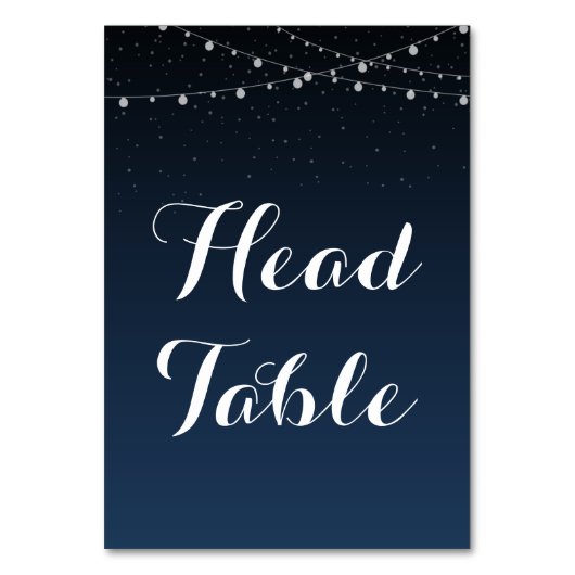 Starry Night Rustic Wedding Head Table Sign Tischnummer (Vorderseite)