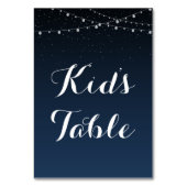 Starry Night Rustic Wedding Kids Table Sign Tischnummer (Vorderseite)
