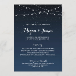 Starry Night Rustic Wedding Program Programm
