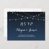 Starry Night Rustic Wedding RSVP Postcard Einladungspostkarte (Vorne/Hinten)