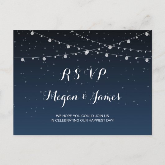 Starry Night Rustic Wedding RSVP Postcard Einladungspostkarte (Vorderseite)