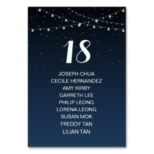 Starry Night Rustic Wedding Seekarte Tischnummer
