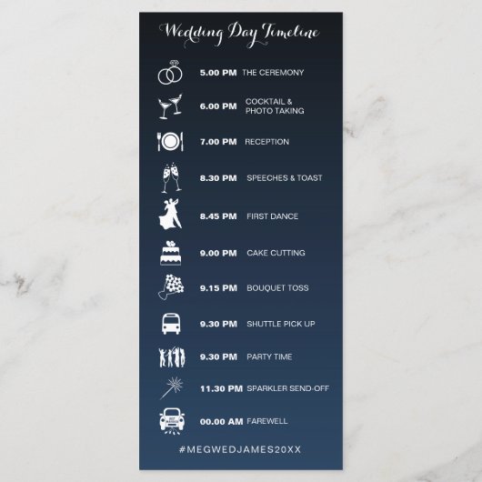 Starry Night Rustic Wedeline Programm (Rückseite)