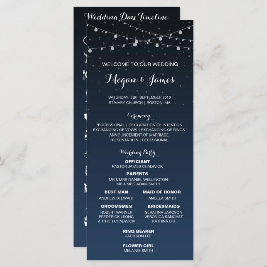 Starry Night Rustic Wedeline Programm (Vorne/Hinten)