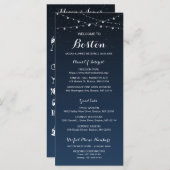 Starry Night Rustic Wedelzeitkarte Programm (Vorne/Hinten)