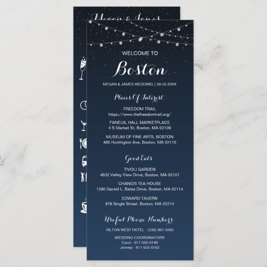 Starry Night Rustic Wedelzeitkarte Programm (Vorne/Hinten)