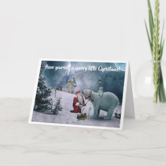 Starry Night Santa mit Polar Bären Weihnachten Karte