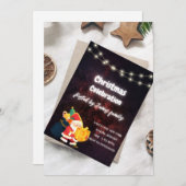Starry Night Santa Theme - Weihnachts-Party Save The Date (Vorne/Hinten)
