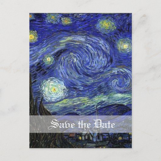 Starry Night, Save the Date Ankündigungspostkarte (Vorderseite)