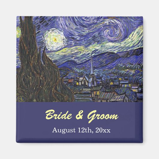Starry Night. Save the Date Hochzeit. Magnet (Vorne)