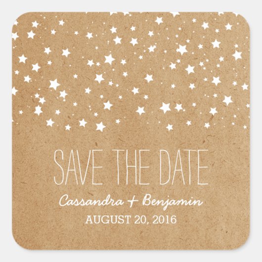 Starry Night Save the Date Stickers (Vorderseite)