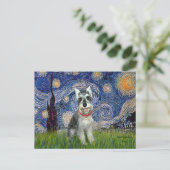 Starry Night - Schnauzer #8 Postkarte (Stehend Vorderseite)