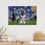 Starry Night - Schnauzer Welpe #10 Poster (Küche)