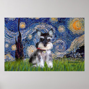 Starry Night - Schnauzer Welpe #10 Poster