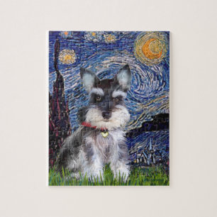 Starry Night - Schnauzer Welpe #10 Puzzle