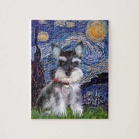 Starry Night - Schnauzer Welpe #10 Puzzle (Vertikal)