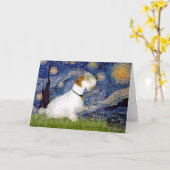 Starry Night - Sealyham Terrier (L) Karte (Gelbe Blume)