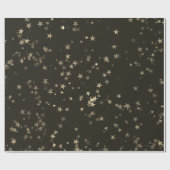 Starry Night Sepia Brown Forest Gold Confetti Geschenkpapier (Flach)