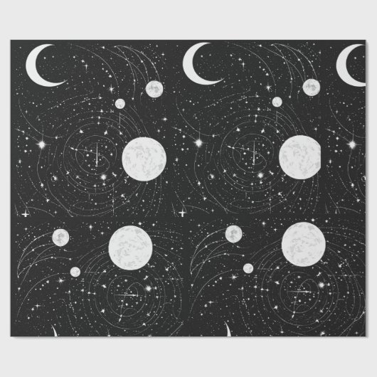 Starry Night Serenity: Chand Tare Sitare Nightwear Geschenkpapier (Flach)