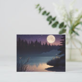 Starry Night Serenity Lakeside Glow Postkarte (Stehend Vorderseite)