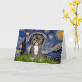 Starry Night - Shih Tzu (M) Karte (Gelbe Blume)
