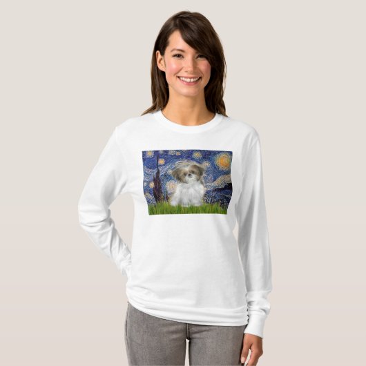 Starry Night - Shih Tzu Puppy T-Shirt (Vorne ganz)