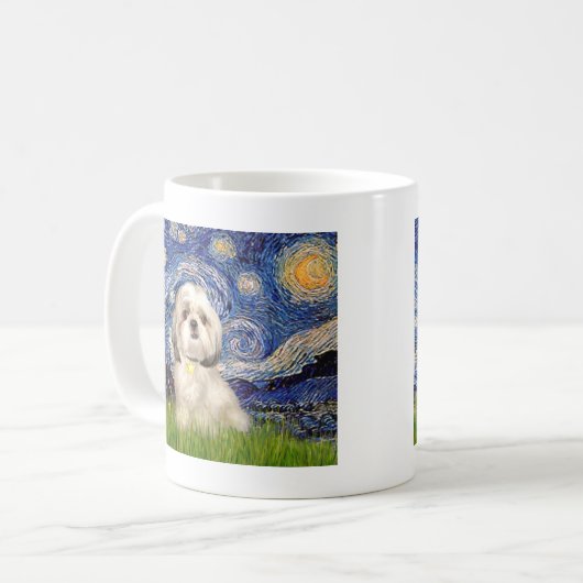 Starry Night - Shih Tzu (Y) Kaffeetasse (Vorderseite Links)