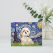 Starry Night - Shih Tzu (Y) Postkarte (Stehend Vorderseite)