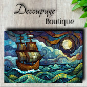 Starry Night Ship Decoupage Seidenpapier