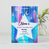 Starry Night Shooting Star Einladung (Stehend Vorderseite)