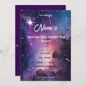 Starry Night Shooting Star Einladung (Vorne/Hinten)
