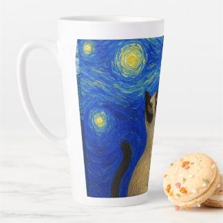 Starry Night Siamese Cat Moon Milchtasse