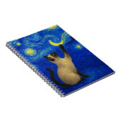 Starry Night Siamese Cat Moon Notizblock (Rechte Seite)