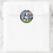 Starry Night - Sibirischer Husky #1 Runder Aufkleber (Tasche)