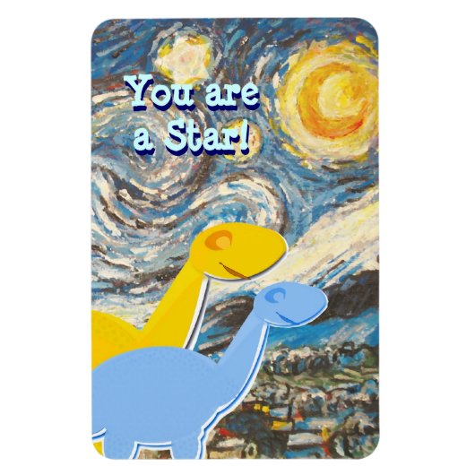 Starry Night Sie sind ein Niedlicher Star Dinos Ma Magnet (Vertikal)