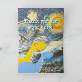 Starry Night Sie sind eine Star Dinosaurier Card Dankeskarte (Innenseite)