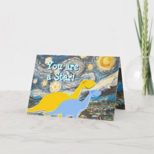 Starry Night Sie sind eine Star Dinosaurier Card Dankeskarte