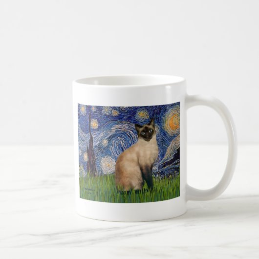 Starry Night - Siegel Point Siamese cat Kaffeetasse (Rechts)