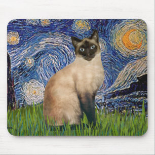 Starry Night - Siegel Point Siamese cat Mousepad