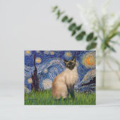 Starry Night - Siegel Point Siamese cat Postkarte (Stehend Vorderseite)