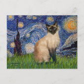 Starry Night - Siegel Point Siamese cat Postkarte (Vorderseite)
