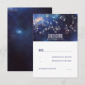 Starry Night Signs Wedding RSVP Karte (Vorne/Hinten)