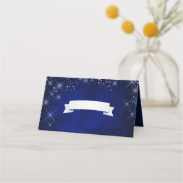 Starry Night Silver Blue Wedding Platzkarte