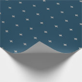 Starry Night Silver Stars blaues Wrapping Paper Geschenkpapier (Ecke)