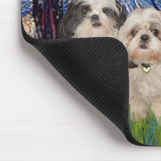 Starry Night - Six Shih Tzus Mousepad (Ecke)