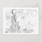 Starry Night Sketch Postkarte (Vorderseite)