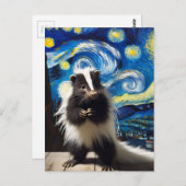 Starry Night Skunk Postkarte (Vorne/Hinten)