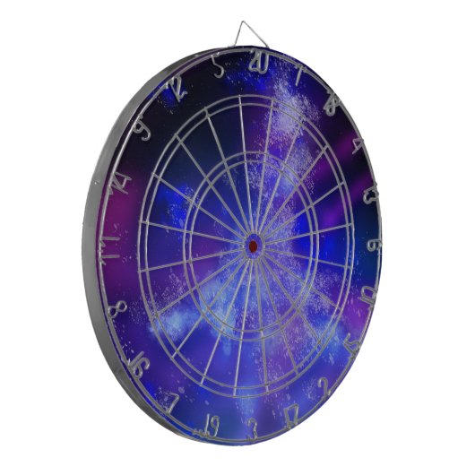Starry Night Sky Blue Sapphire Dartboard Dartscheibe (Vorderseite Links)